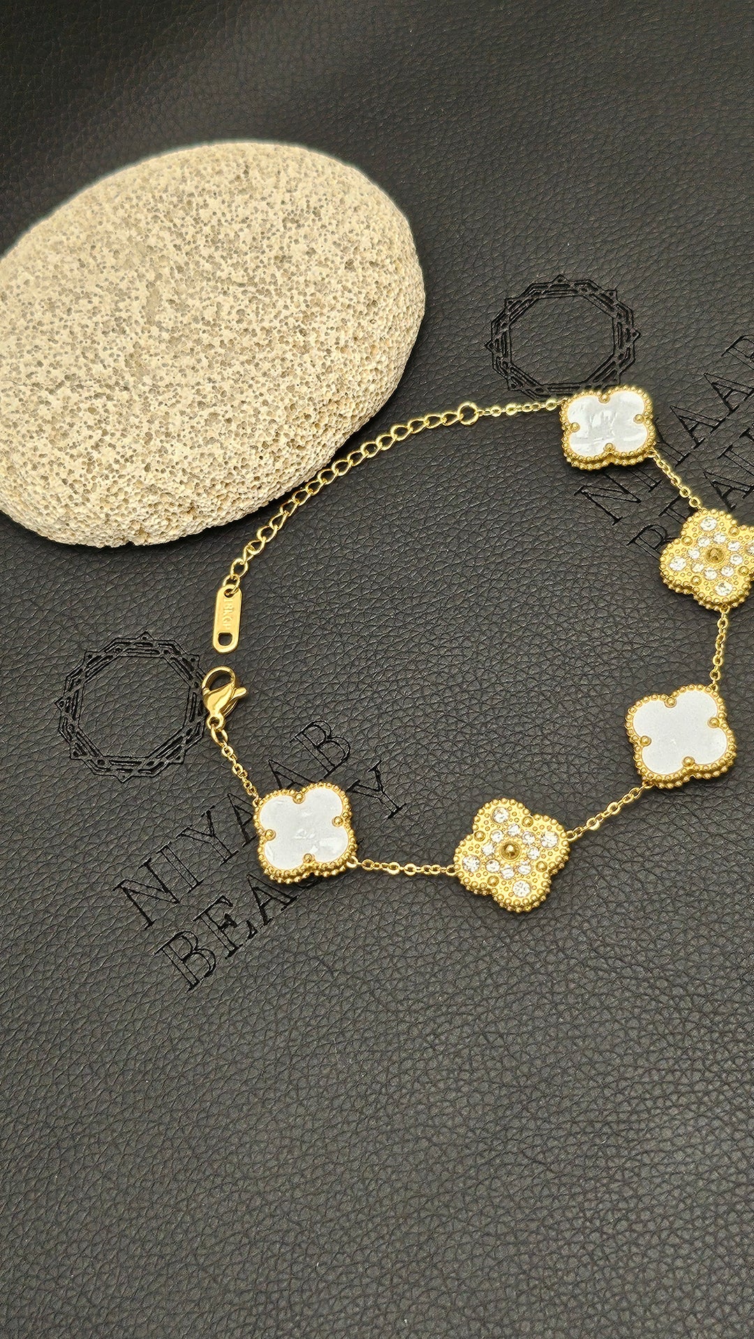 Four Leaf Clover Bling - Double Sided Bracelet